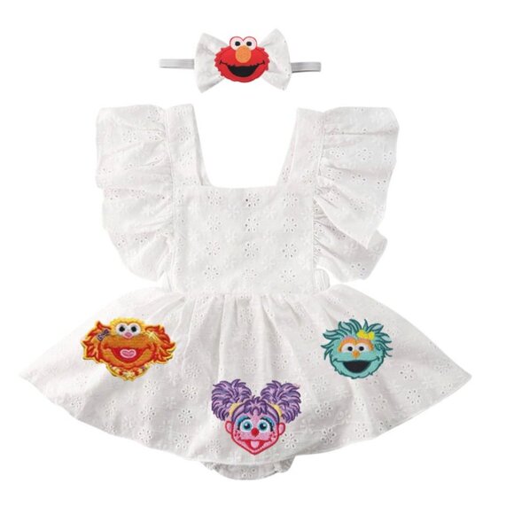 Sesame Street Dress Zoe First Birthday Rosita Romper Clothes Elmo outfit